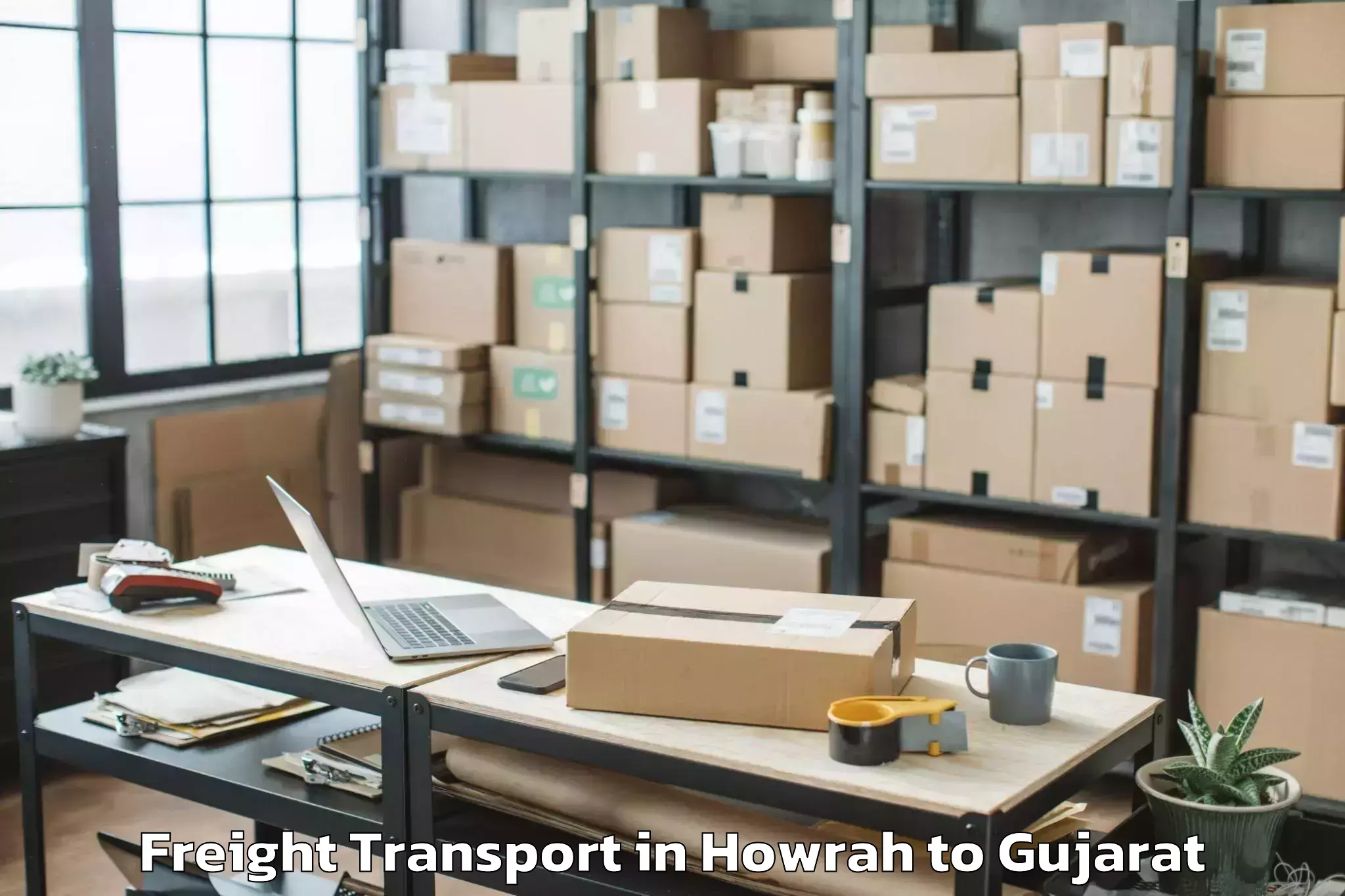 Professional Howrah to Khambha Freight Transport